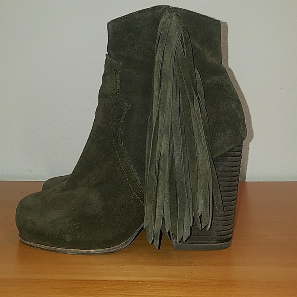 Jeffrey Campbell Shoes - JC Green "Prance"  Fringe Bootie